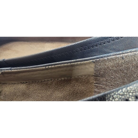 Aerosoles Beckon Metallic Blue & Gold Bow Leather Flats Women US 9.5M Cap Toe - Picture 13 of 16